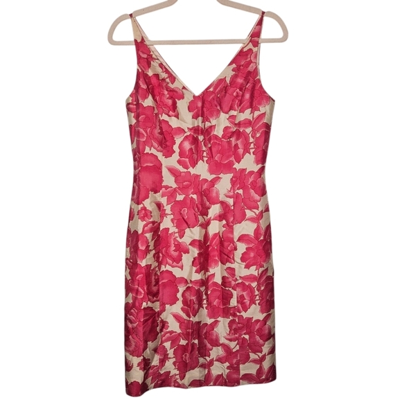 Ann Taylor Women's Petite Silk Floral Cocktail Dress - Picture 1 of 7